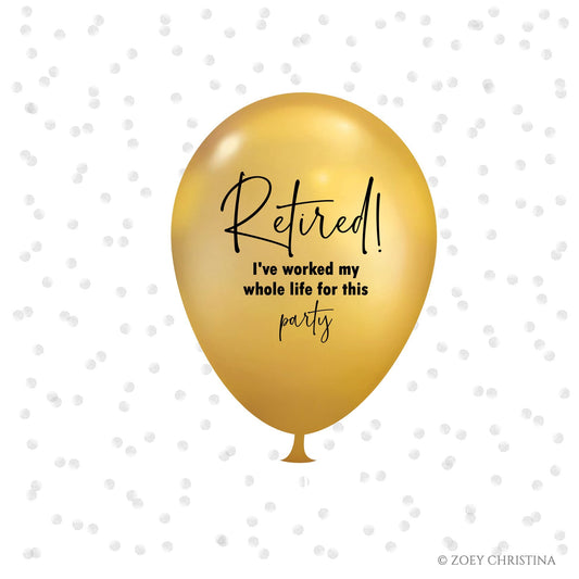Funny Retirement Balloons – Gold Party Decorations for Retirees