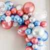Chrome Patriot Balloon Garland Kit – Red, White, Blue & Silver Party Decor