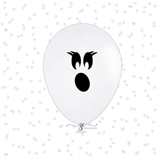 Ghost Face Halloween Balloons β White Latex Balloons