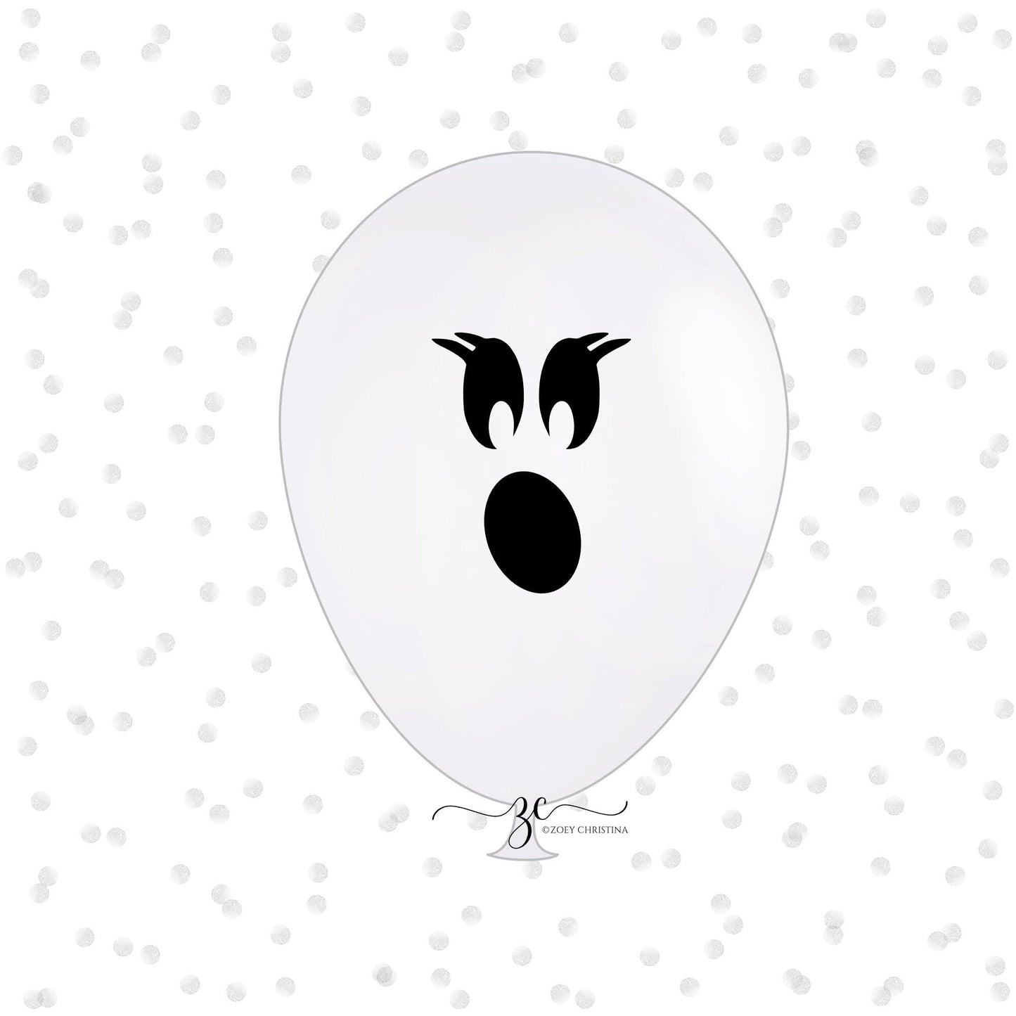 Ghost Face Halloween Balloons – White Latex Balloons