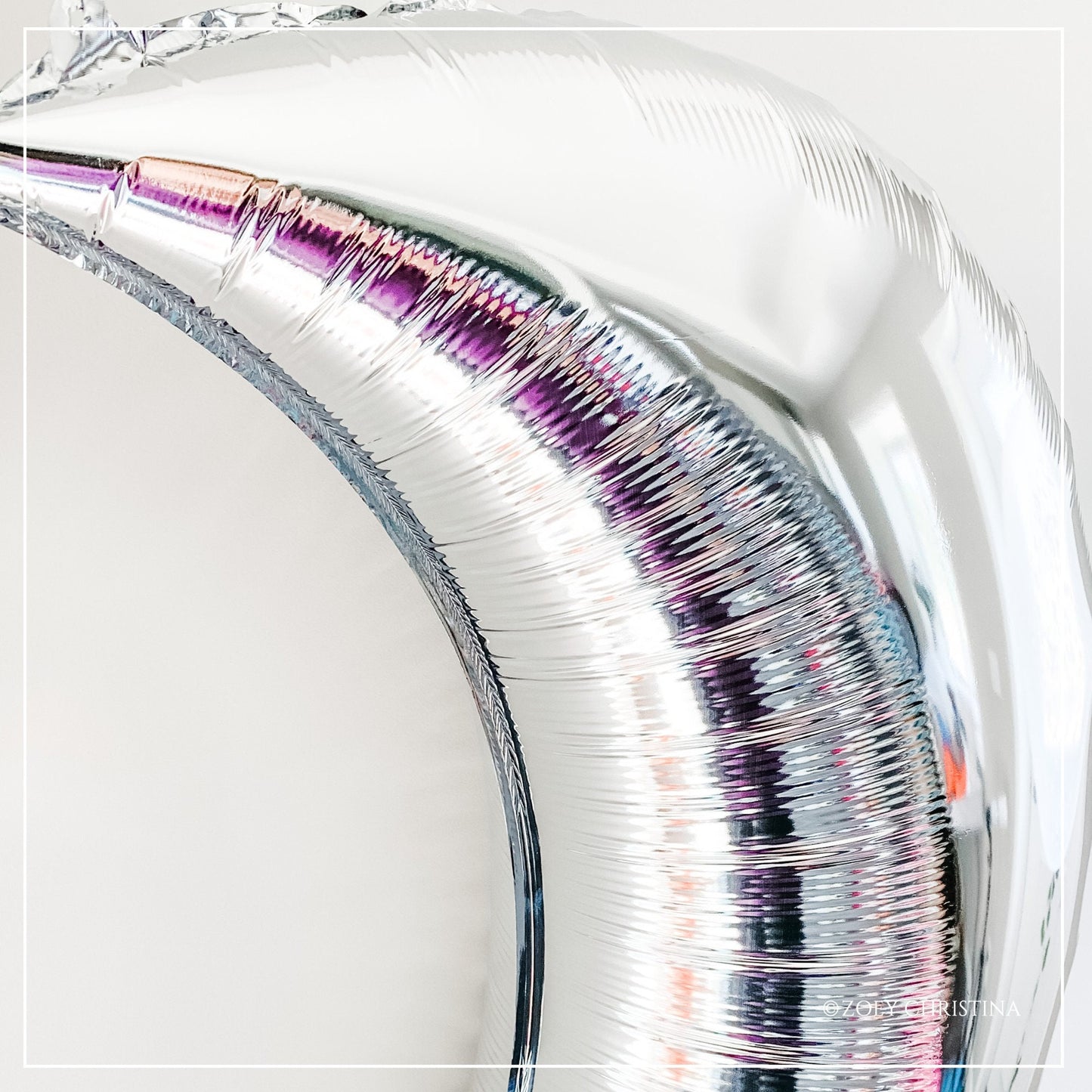 Crescent Moon Foil Balloon – 3 Colors (Silver, Blue, Pink) – Celestial Party Decor