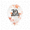 70 & Fabulous Confetti Balloons – 12" Gold or Rose Gold 70th Birthday Decor