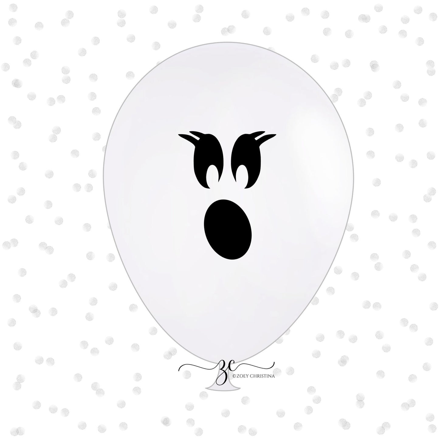 Ghost Face Halloween Balloons – White Latex Balloons
