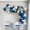 Nautical Balloon Garland Kit – Navy Blue, Soft Gold & White Balloon Arch