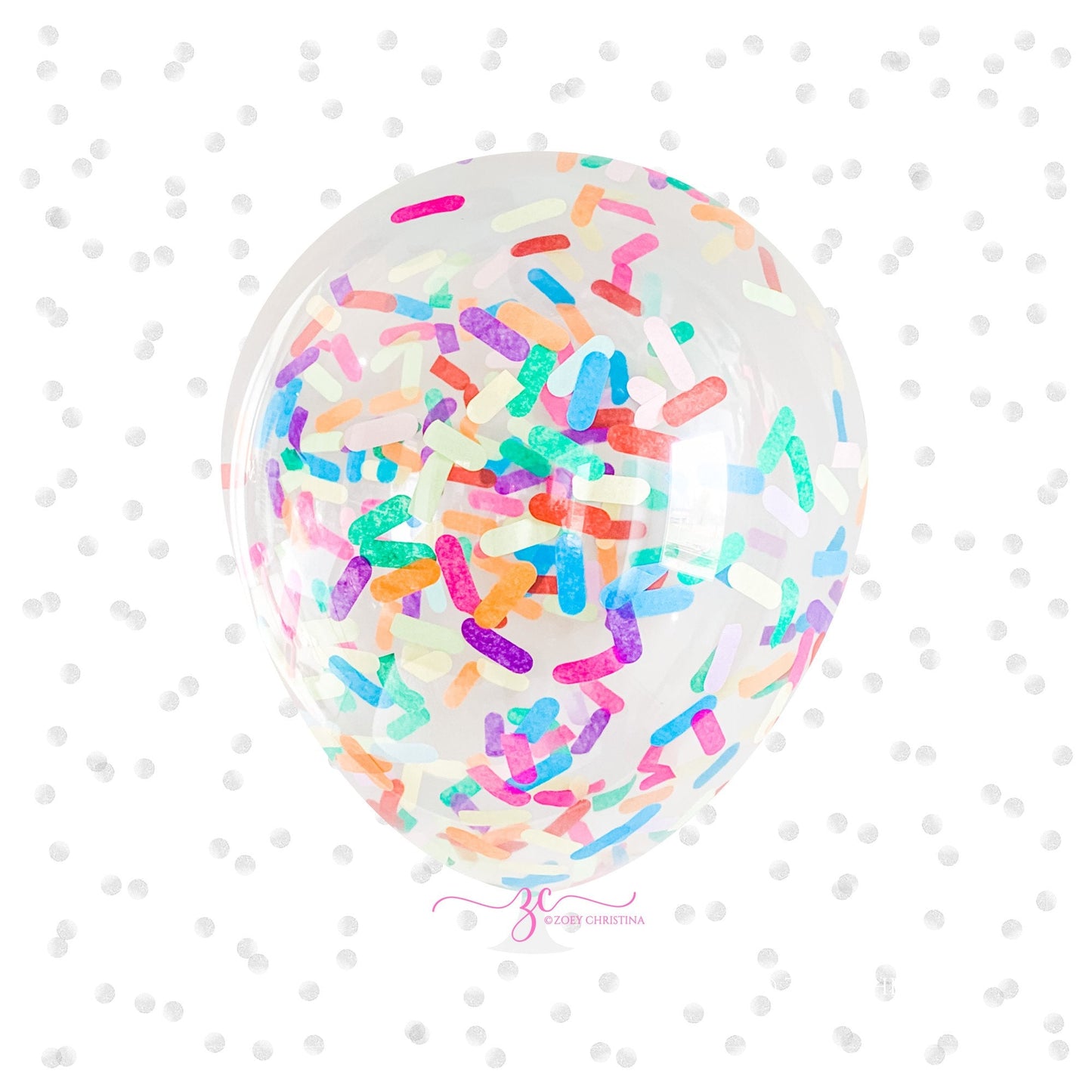 Sprinkle Confetti Balloons – 12" Clear Latex (Multi-Color)