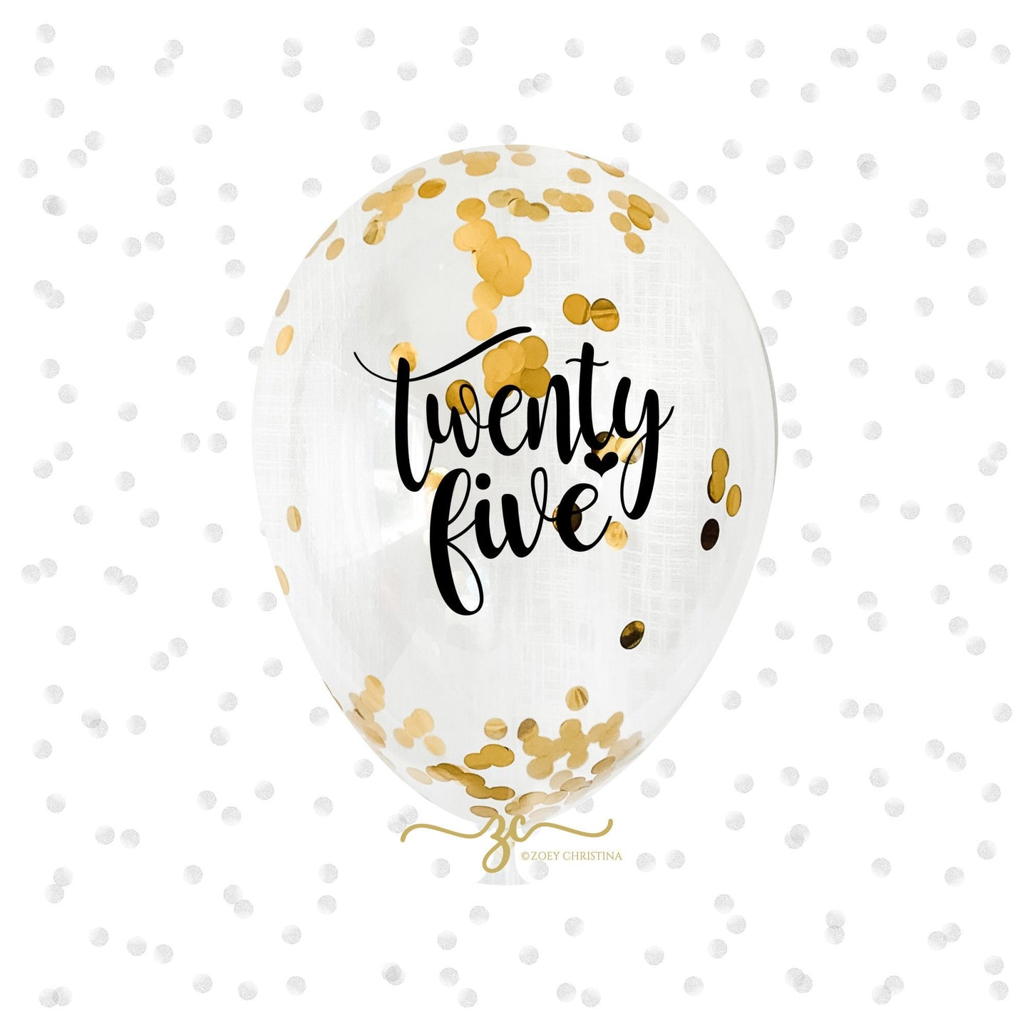 Twenty Five” Confetti-Filled Latex Balloon – Gold or Rose Gold | 12”