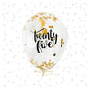 Twenty Five” Confetti-Filled Latex Balloon – Gold or Rose Gold | 12”