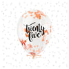 Twenty Five” Confetti-Filled Latex Balloon – Gold or Rose Gold | 12”