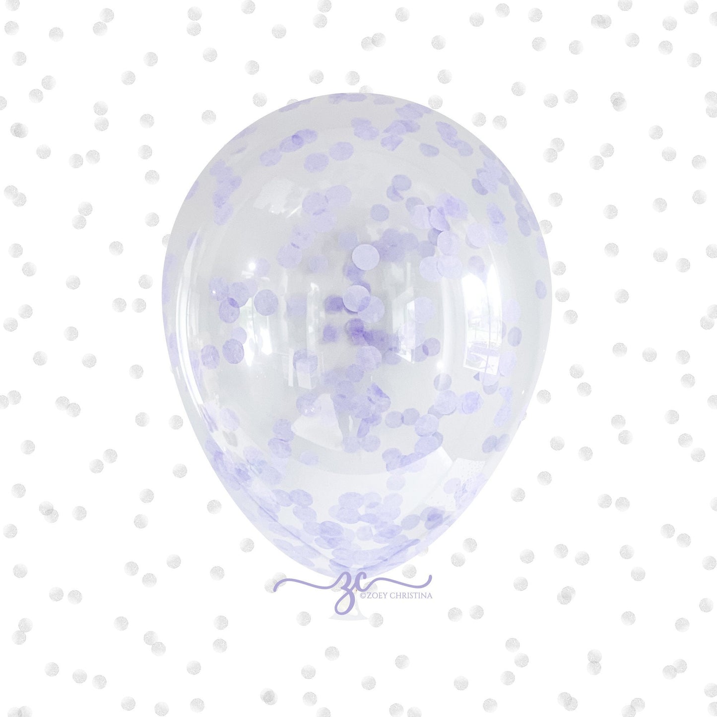 Lavender Confetti-Filled Balloons – 12” Clear Latex Balloons for Weddings & Events