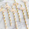 Gold & Rose Gold "Thirty" Paper Straws – 30th Milestone Party Supplies