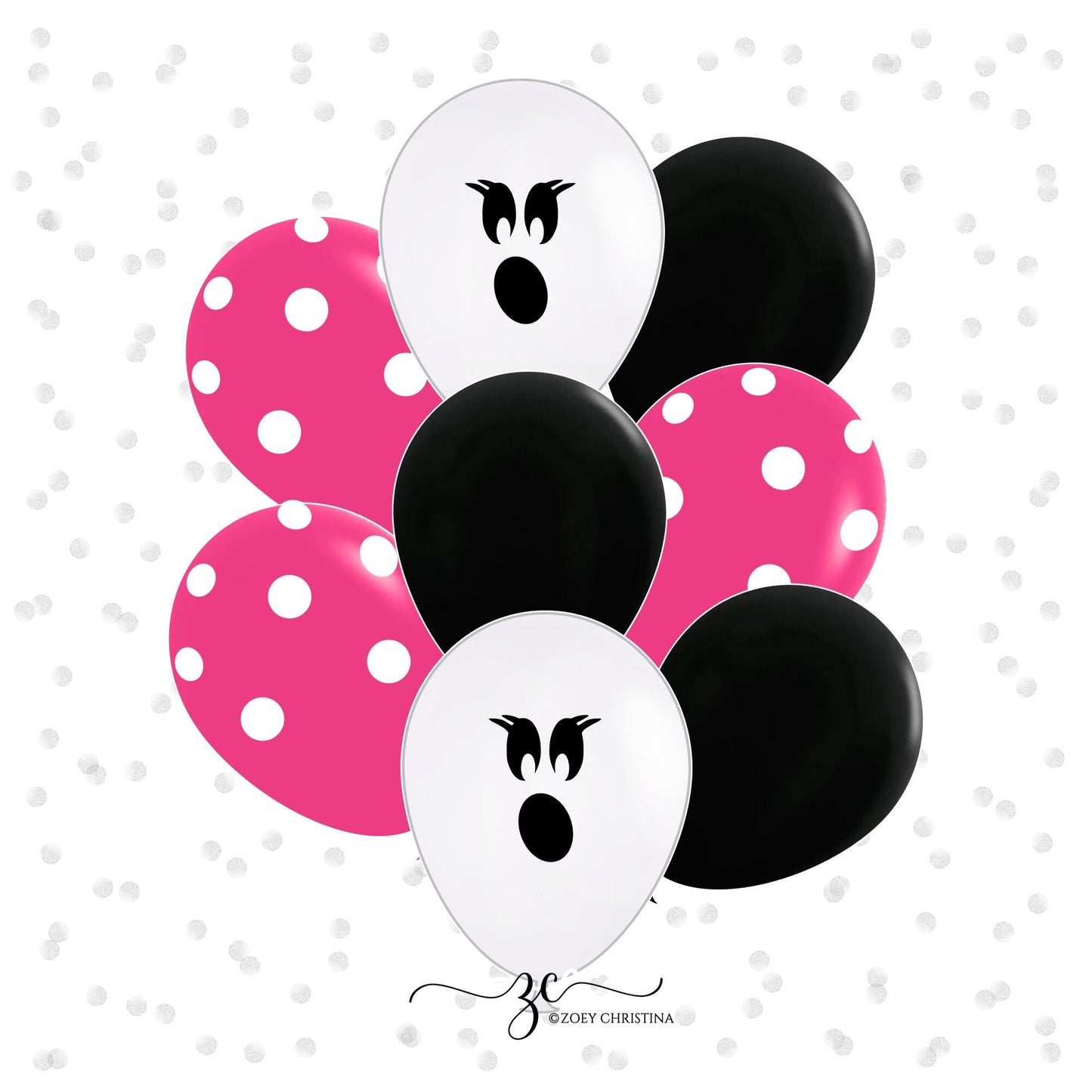 👻 Halloween Balloon Bouquet – Ghost Face + Custom Color Mix