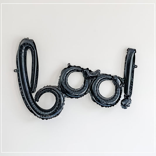 BOO!" Black Foil Balloon β Approx. 24" | Air-Fill Only
