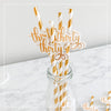 Gold & Rose Gold "Thirty" Paper Straws – 30th Milestone Party Supplies