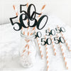 Milestone Party Straws – 50th Anniversary & Golden Birthday Celebration Decor