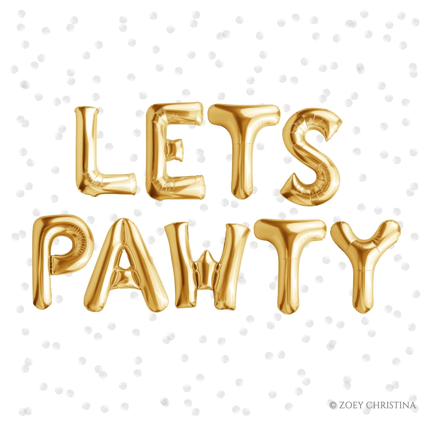 Pet-Themed Foil Balloon Letters – Let’s Pawty, Woof, Meow & More!