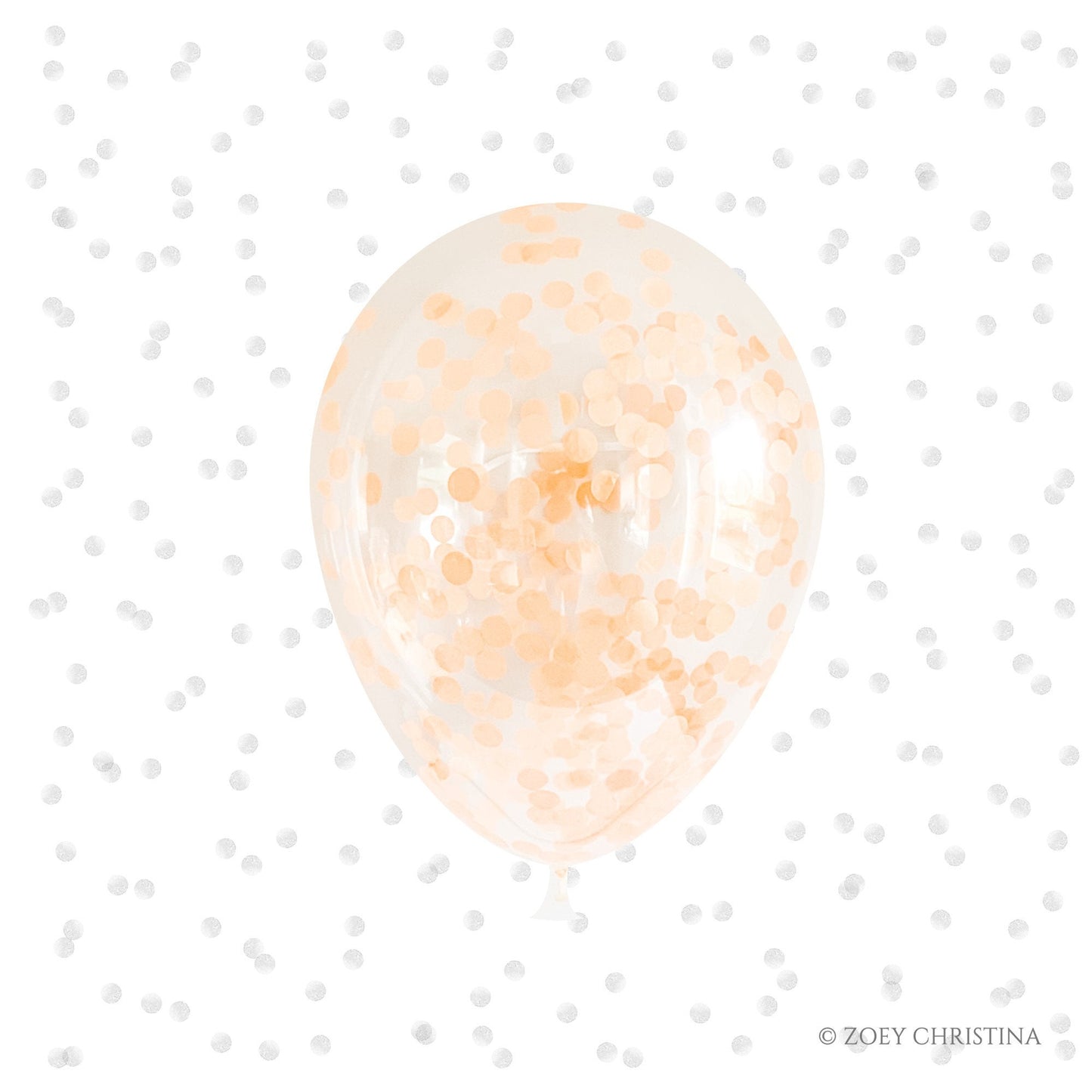 Pastel Orange Confetti Balloons – 12" Clear Latex Balloons for Elegant & Boho Parties