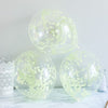 Green Confetti Balloons – Clear Pastel Latex Balloons