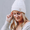 Dental Beanie – Plush Lined Winter Hat with Embroidered Tooth (Off-White)