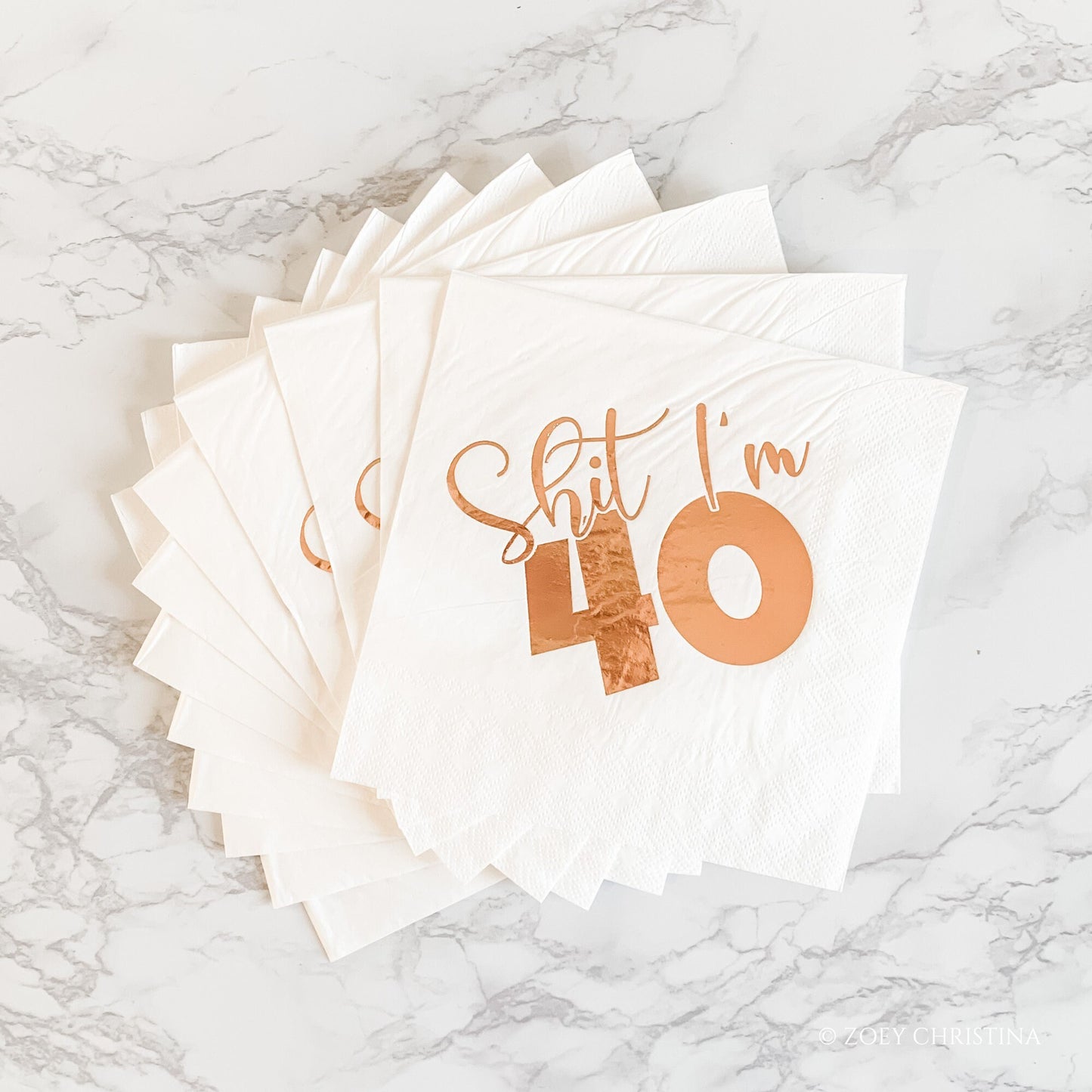 Shit I’m 40 in Gold or Rose Gold Foil | Disposable 20-Pack