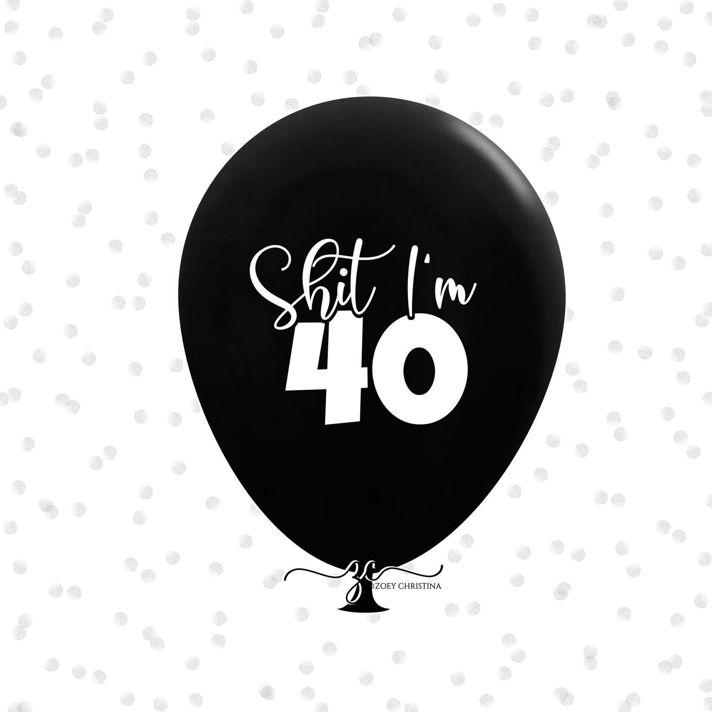 Funny 40th Birthday Balloons – "SHIT I'M 40" Latex in Multiple Colors