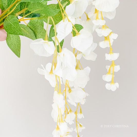 White Wisteria Stems – Balloon Garland Add-On & Elegant Floral Decor