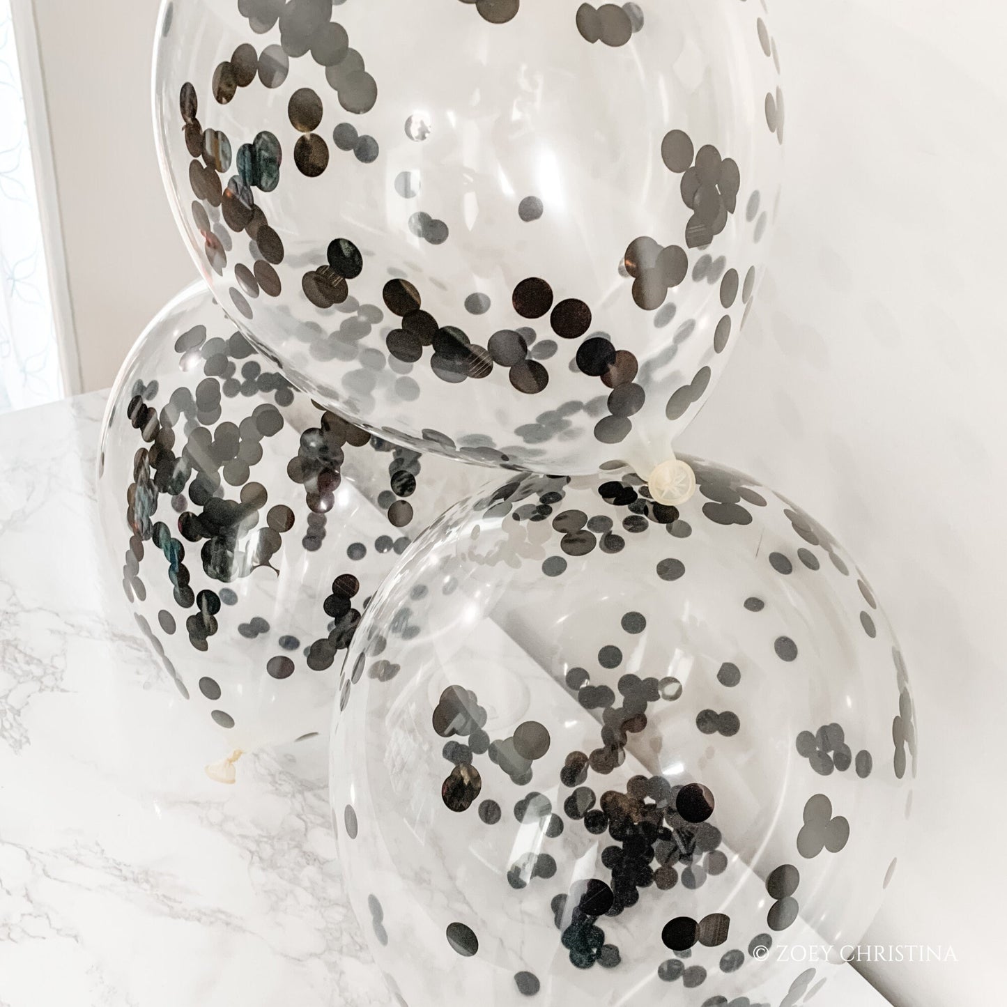 Black Confetti Birthday Balloon Confetti balloon bouquet, Black balloon party decorations for her, Cheers to 50 years birthday arrangement