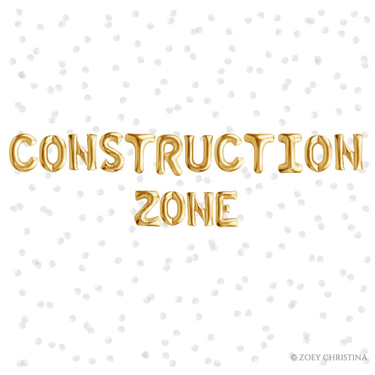 Work Zone Foil Balloon Kit – Construction Party Letter Balloons