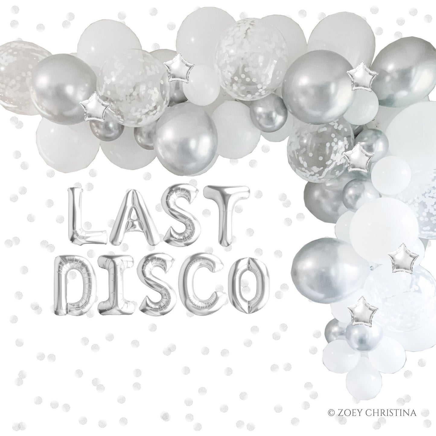 Disco-Themed Balloon Kit – "LAST DISCO" Foil Letters & Garland for Bachelorette & Birthday Parties