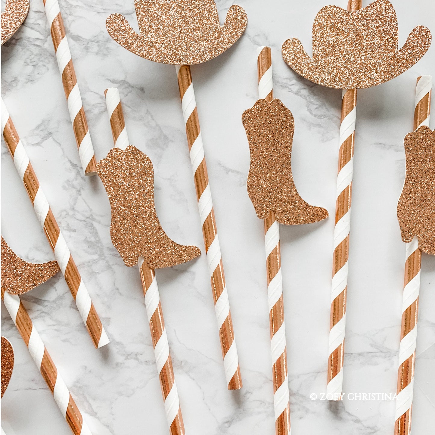 Western-Themed Paper Straws – Cowboy Boot & Hat Party Supplies