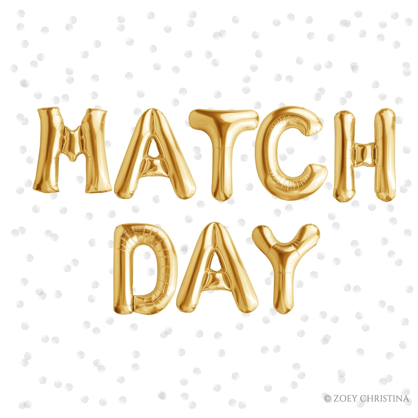 Match Day Foil Letter Balloons – 16” Air-Fill Only Residency Celebration Kit