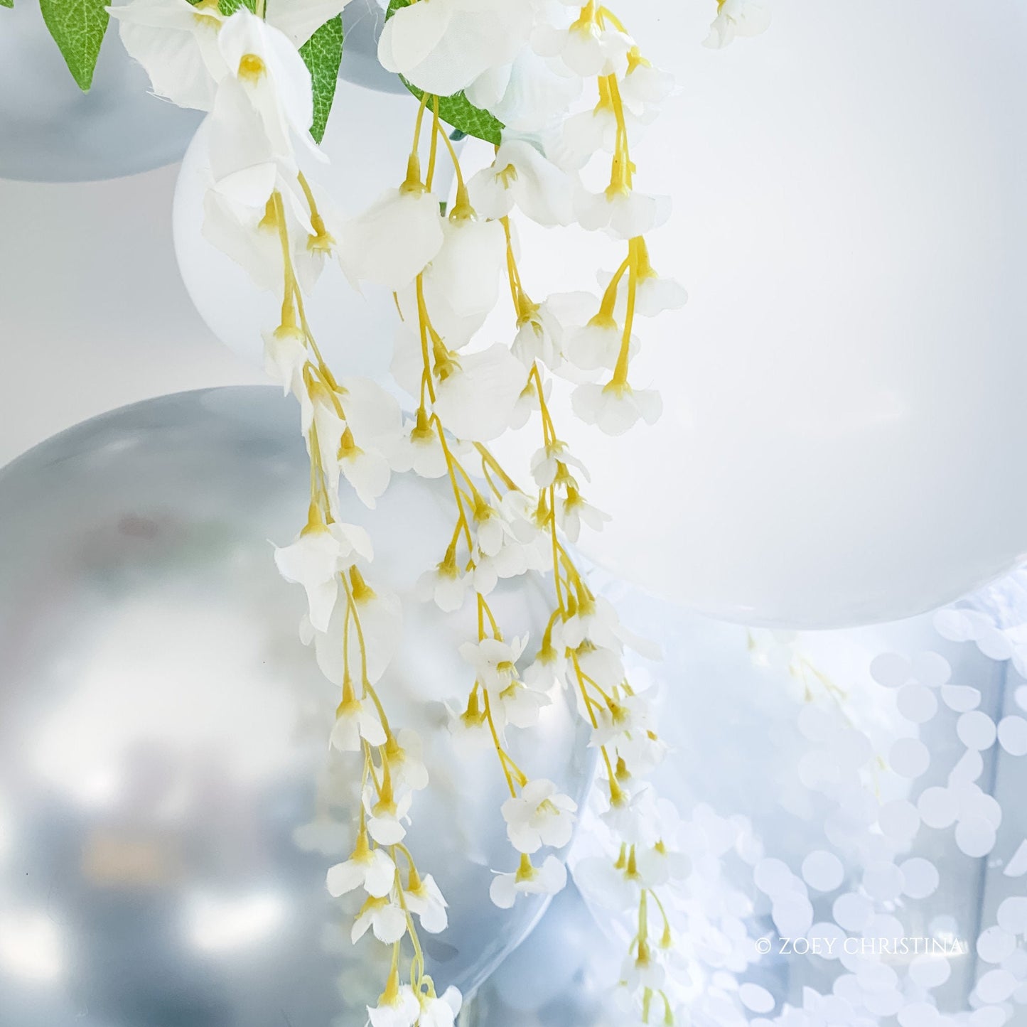 White Wisteria Stems – Balloon Garland Add-On & Elegant Floral Decor