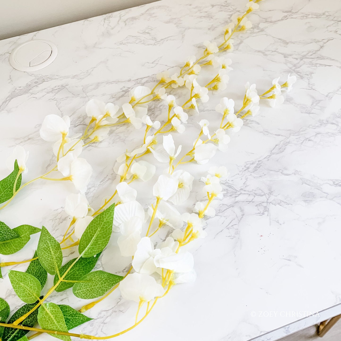 White Wisteria Stems – Balloon Garland Add-On & Elegant Floral Decor