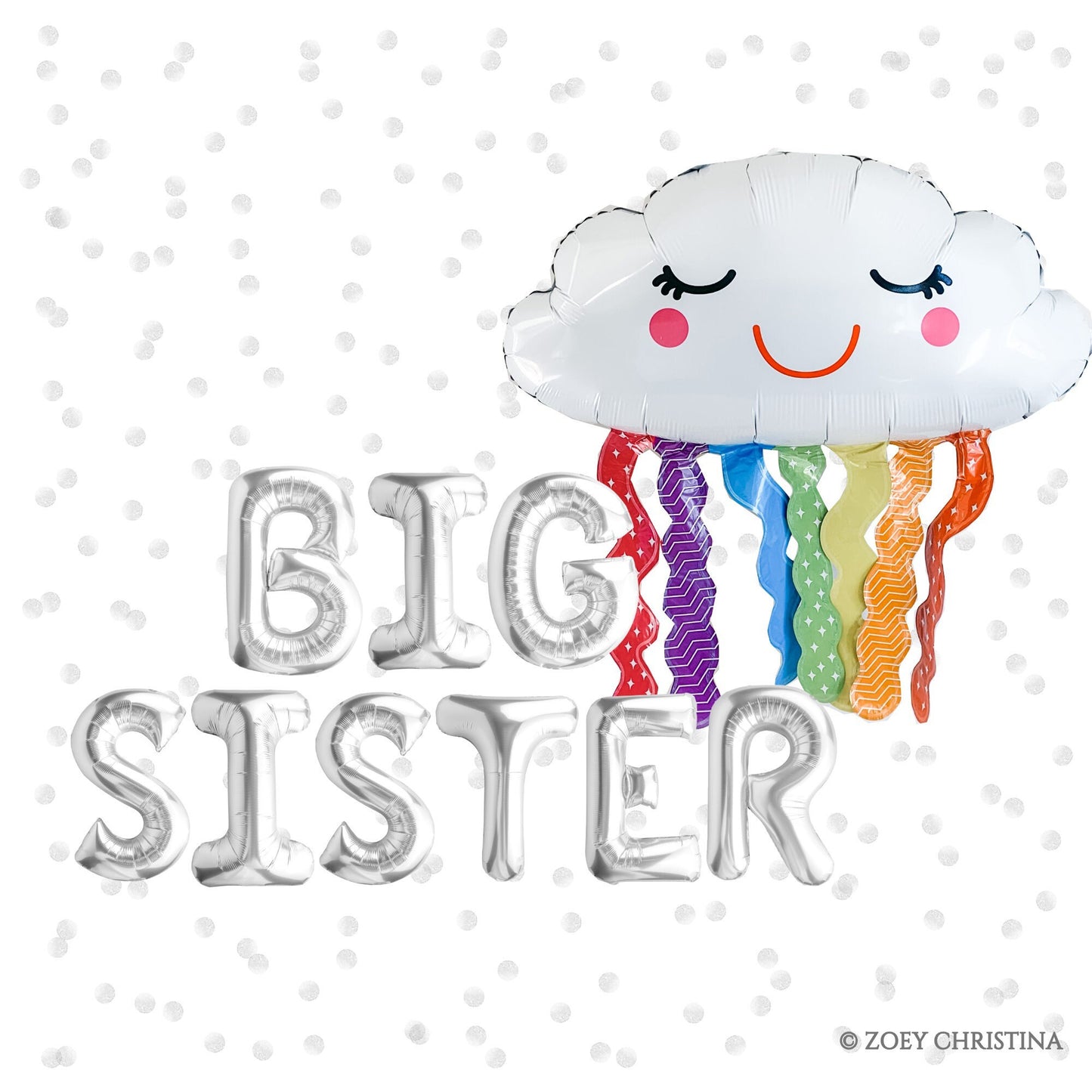 Big Sister Reveal Foil Balloon Kit – Customizable with Additional Balloons!