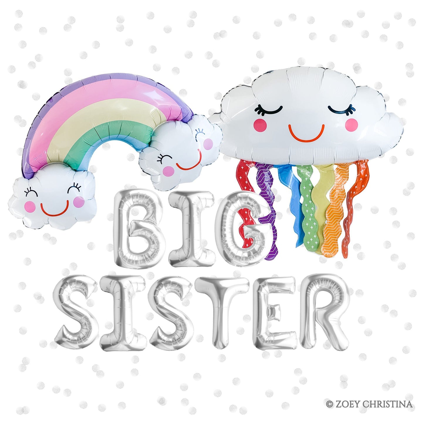 Big Sister Reveal Foil Balloon Kit – Customizable with Additional Balloons!