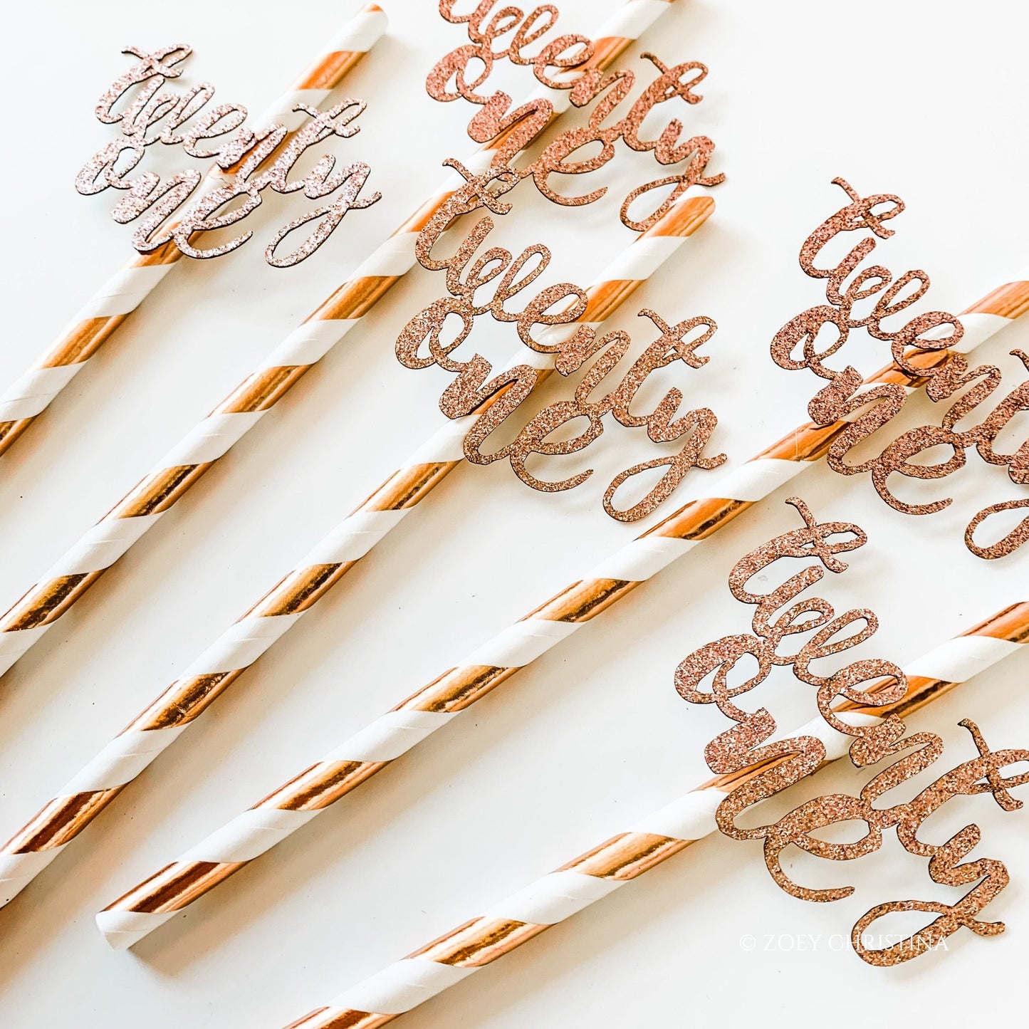 Glitter "Twenty One" Party Straws – 10 Pack for 21st Birthday Drinks