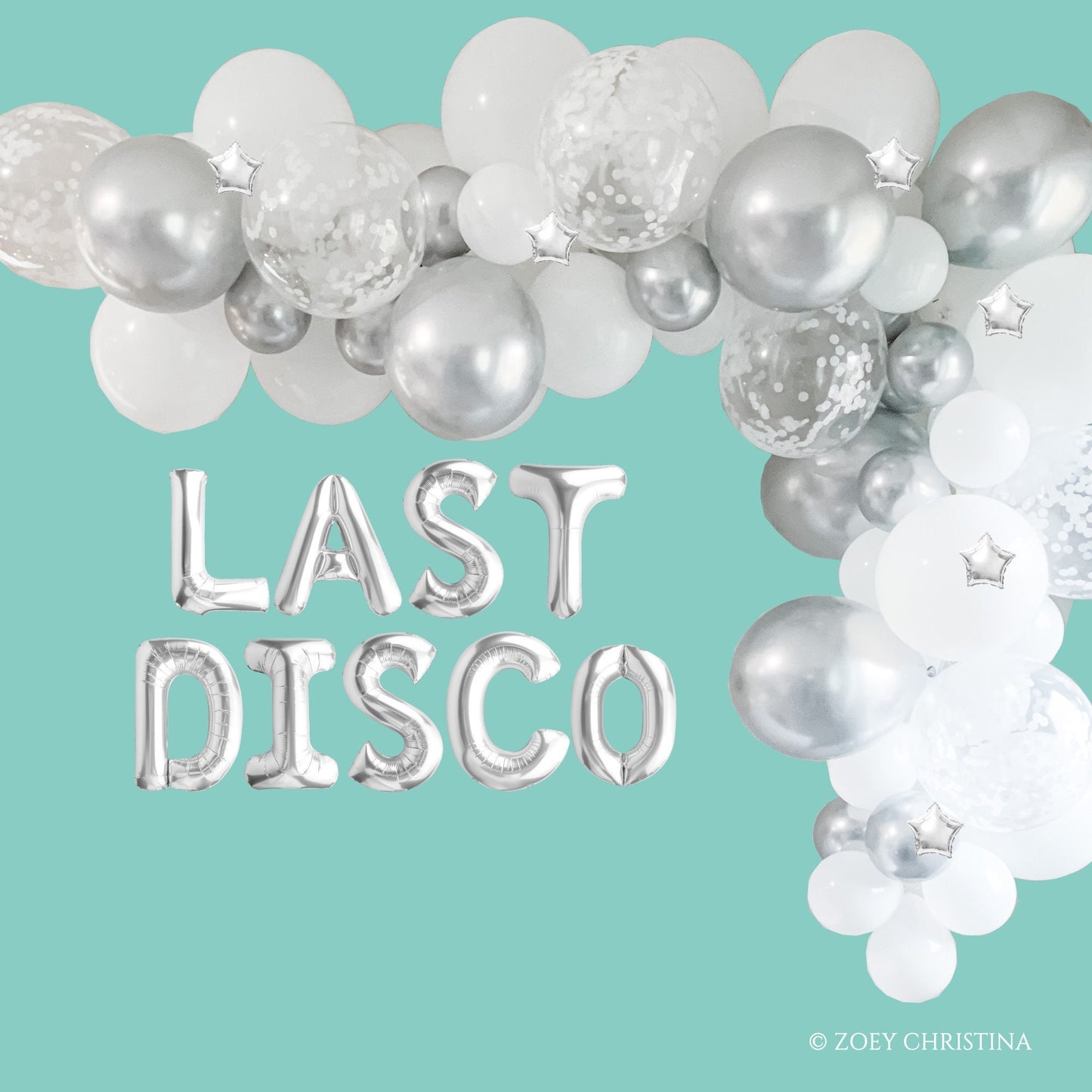 Disco-Themed Balloon Kit – "LAST DISCO" Foil Letters & Garland for Bachelorette & Birthday Parties