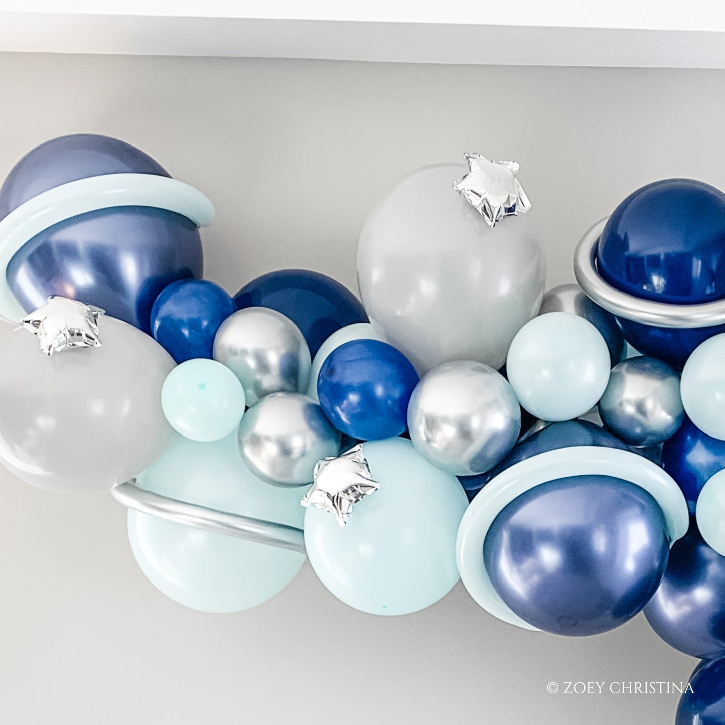Outer Space Balloon Garland – Blue Galaxy-Themed Balloon Arch Kit