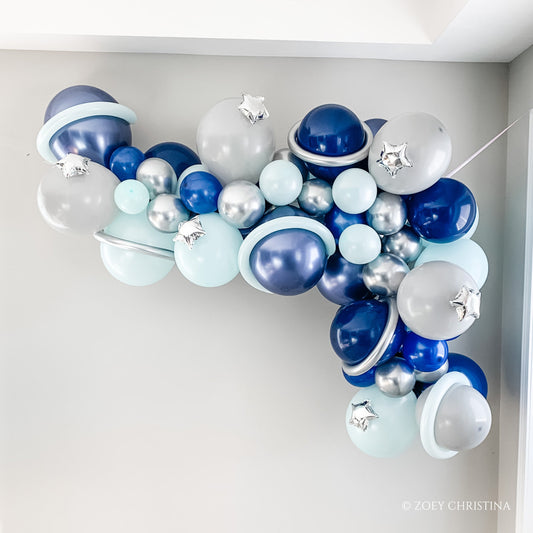 Outer Space Balloon Garland – Blue Galaxy-Themed Balloon Arch Kit