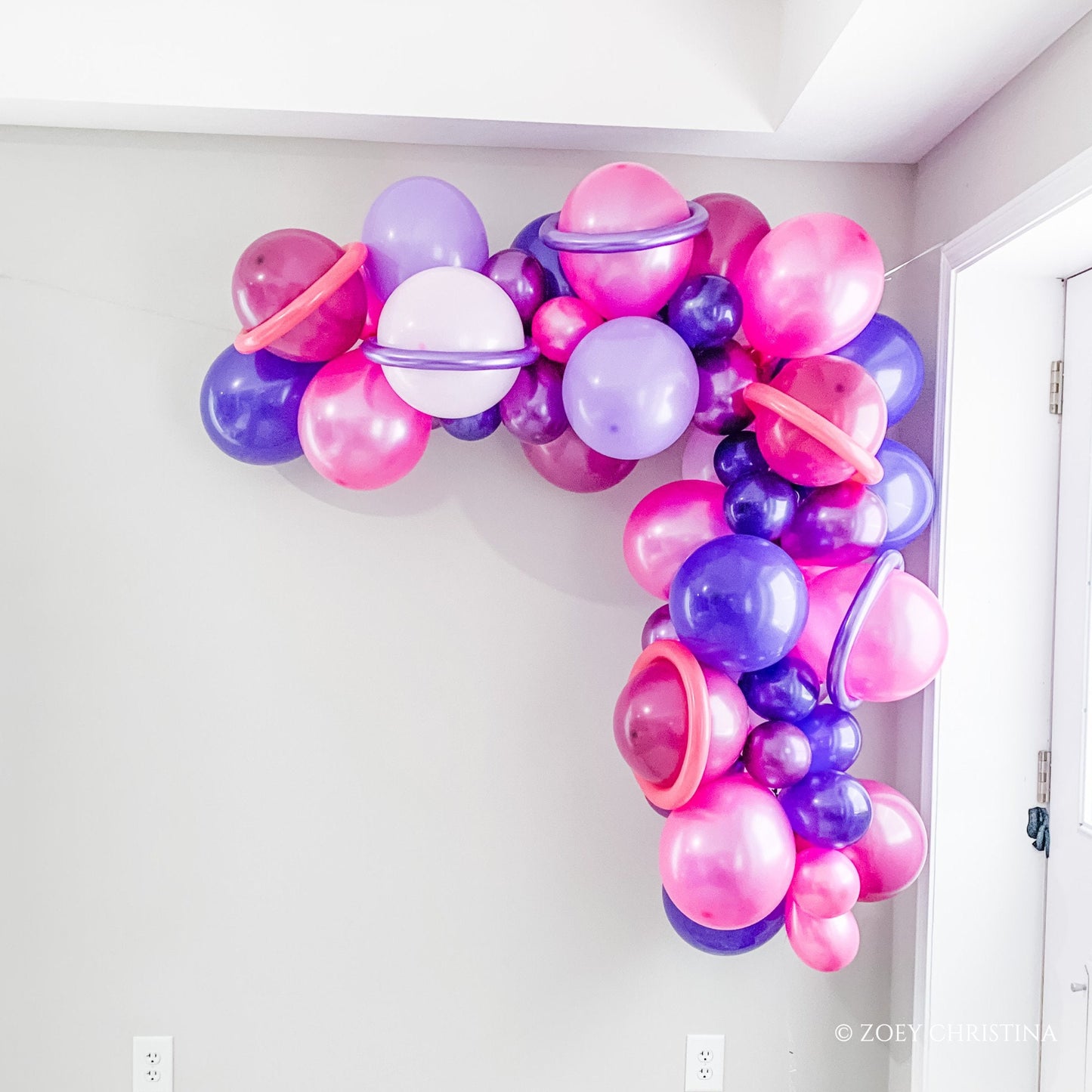 Galactic Dreams Balloon Garland Kit – Pink & Purple Outer Space Party Decor
