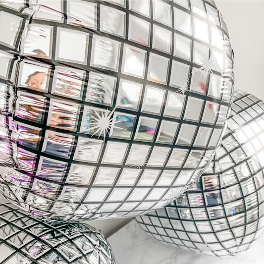 Disco Ball Foil Balloons – 14” Retro Party & Bachelorette Decor