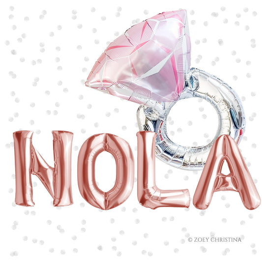 New Orleans Bachelorette Balloons – "NOLA" Foil Letters & Custom Options