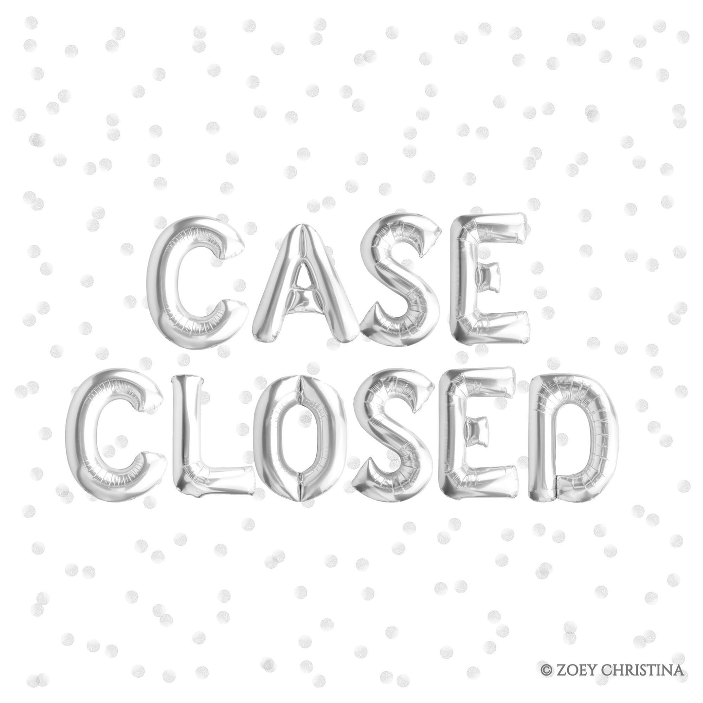 Foil Letter Balloons for Lawyers – "Case Closed" & More Sayings for Law School Events