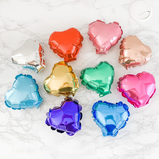 Mini Foil Heart Balloons – 5" Air-Fill Only | Multiple Colors for Weddings & Parties