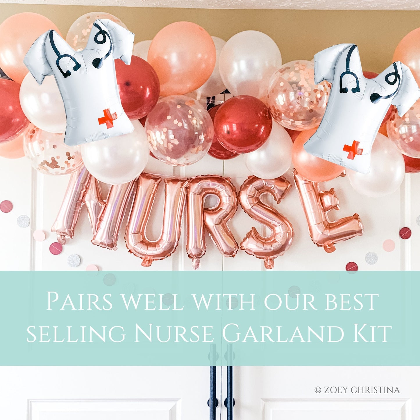 Medical-Themed Nurse Scrub Balloon – 18” Hand-Drawn Party Decoration