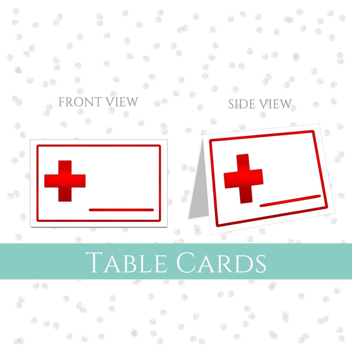 Nurse Graduation Party Table Tent Cards – 12 Pack (Red Foil) for Party Labels