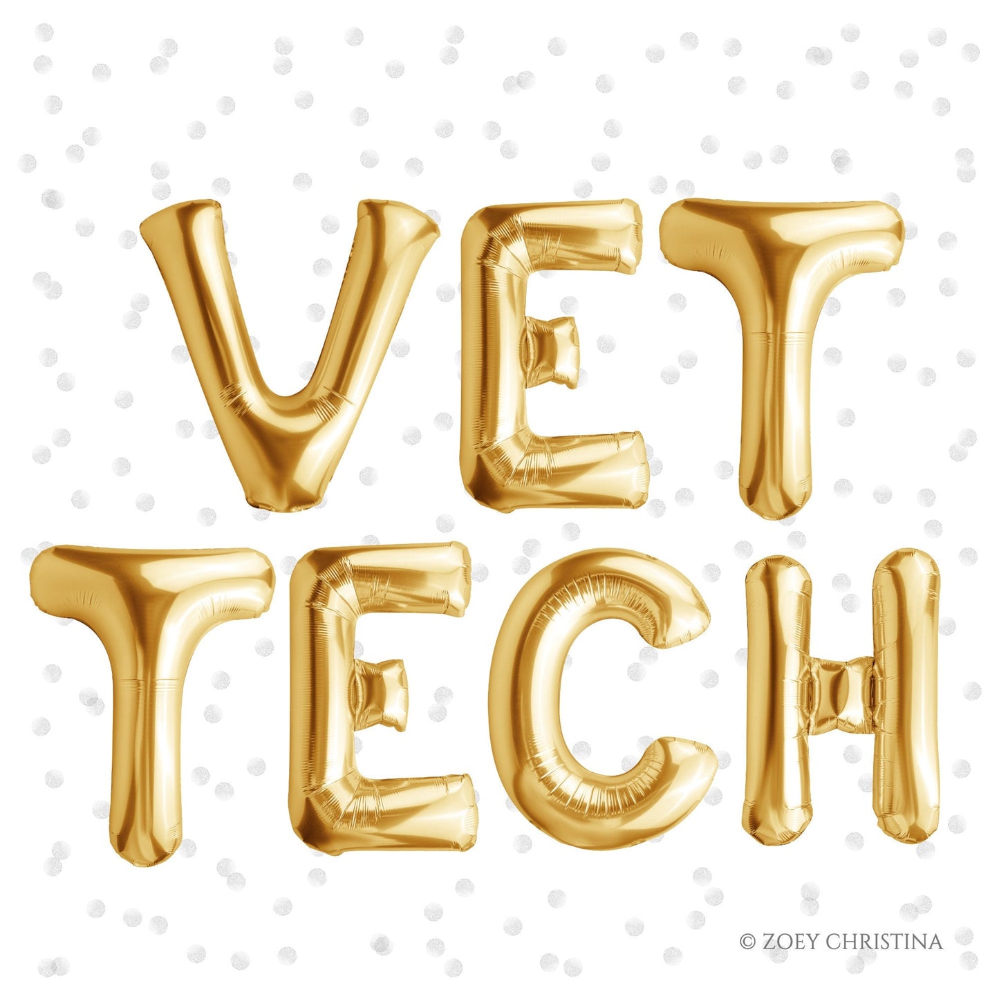 Vet Tech" Foil Balloon Letter Kit – Veterinary Graduation Party Decor
