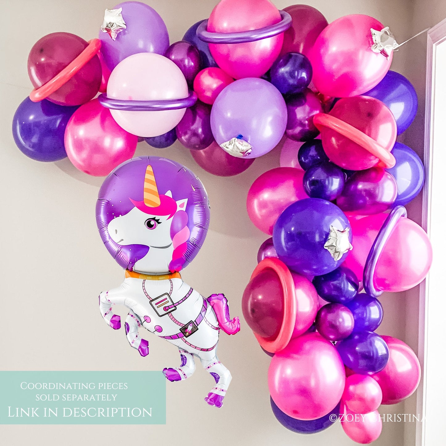 Galactic Dreams Balloon Garland Kit – Pink & Purple Outer Space Party Decor