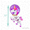 Space Unicorn Foil Balloon – Pink & Purple Cosmic Party Decor