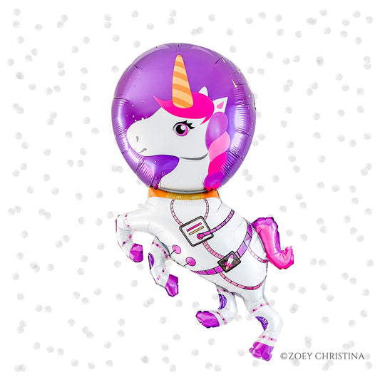 Space Unicorn Foil Balloon – Pink & Purple Cosmic Party Decor