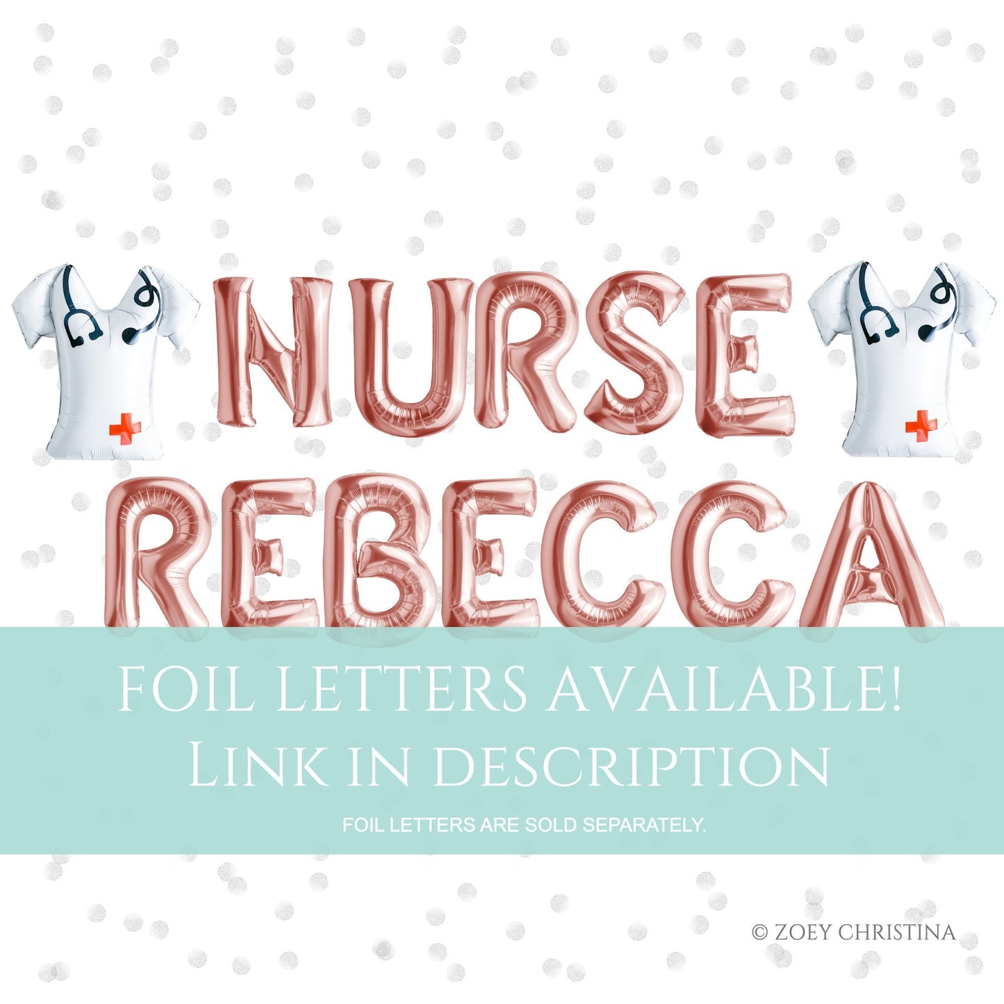 Medical-Themed Nurse Scrub Balloon – 18” Hand-Drawn Party Decoration